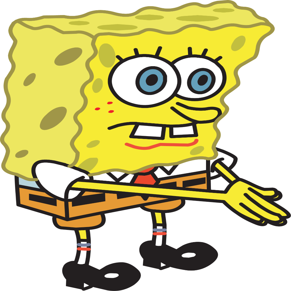 spongebob with hands held together