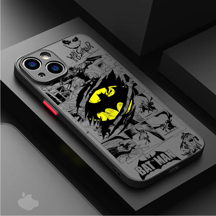 Phone case featuring batman logo and image collage