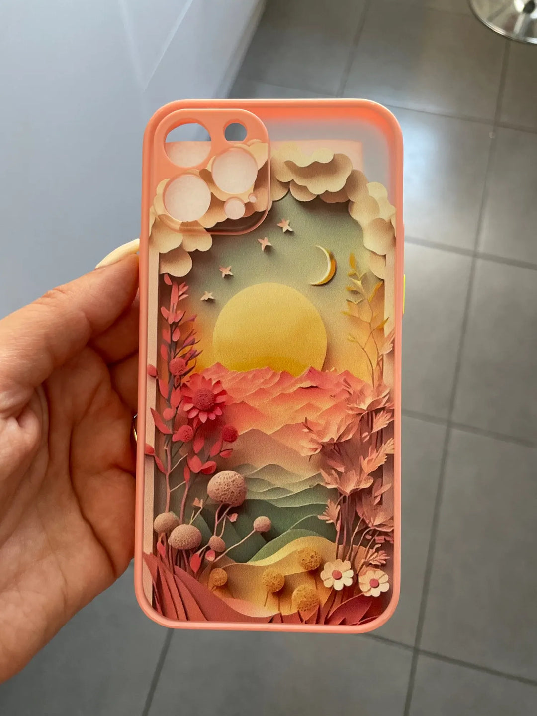 3d pink edge phone case