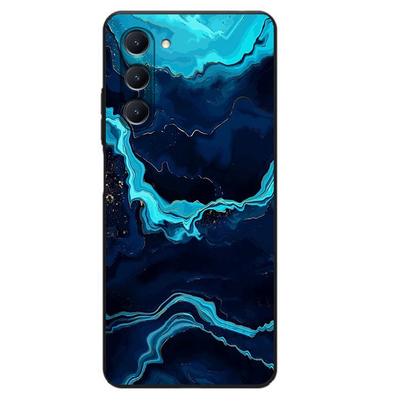 blue marble pattern inspired phone case