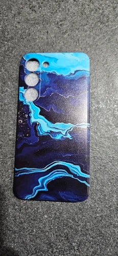 A blue marble pattern Samsung phone case