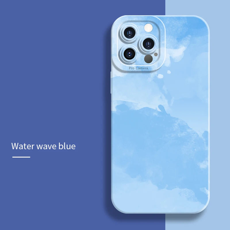 blue watercolor phone case