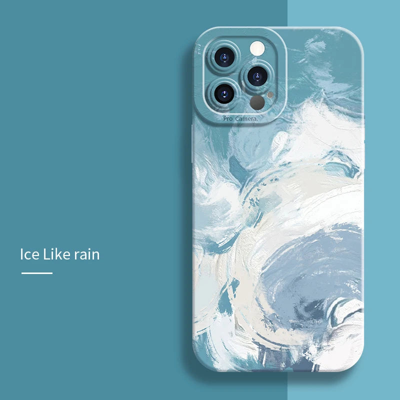 blue and white watercolor phone case