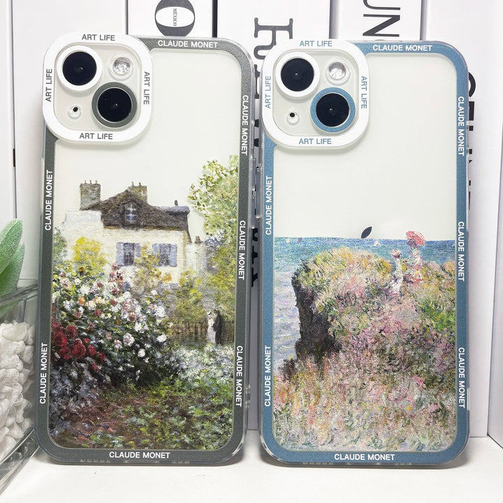 Two of Claude Monet's famous paintings as iPhone cases