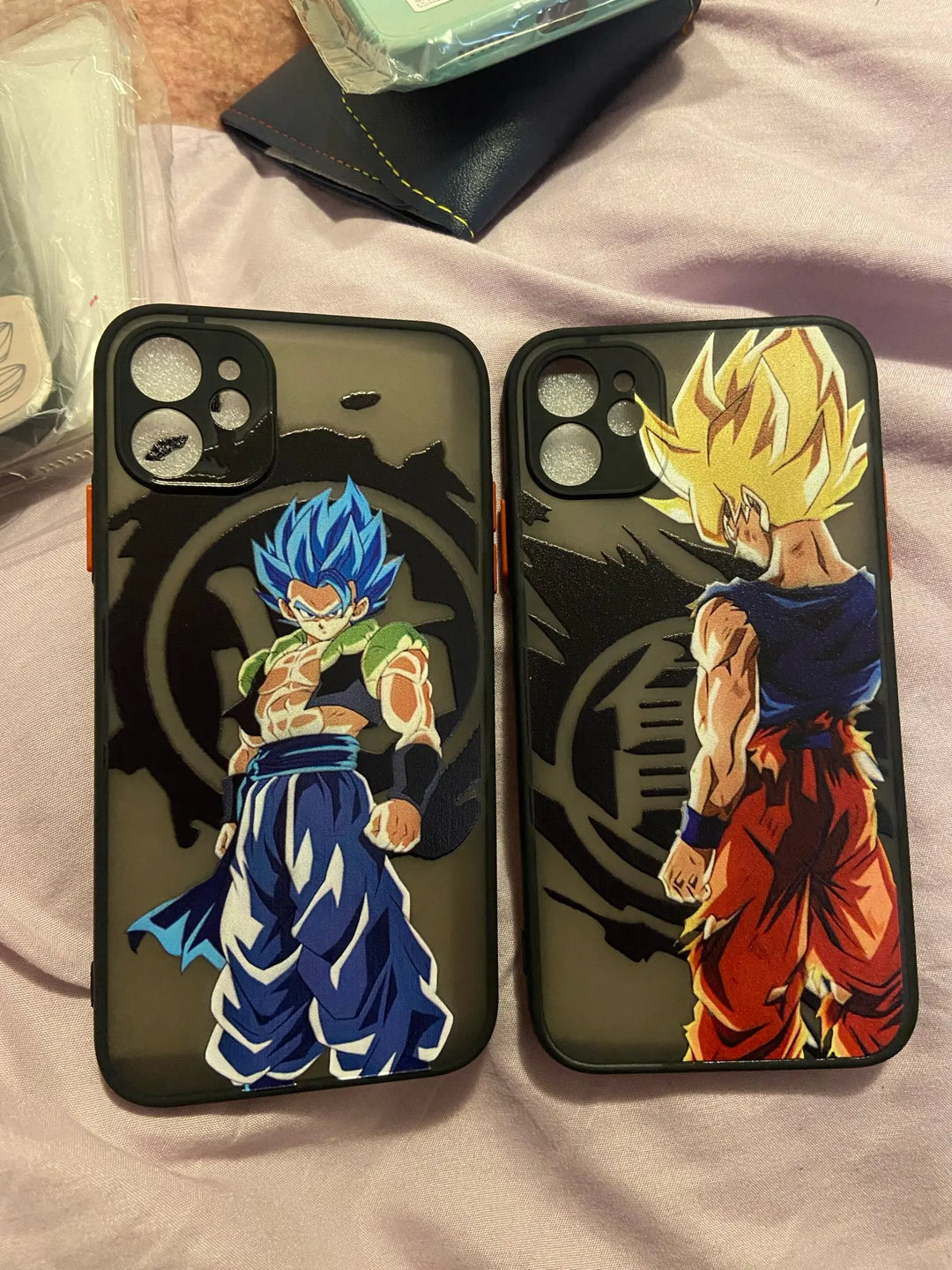 Two phone case featuring Gogeta and Goku