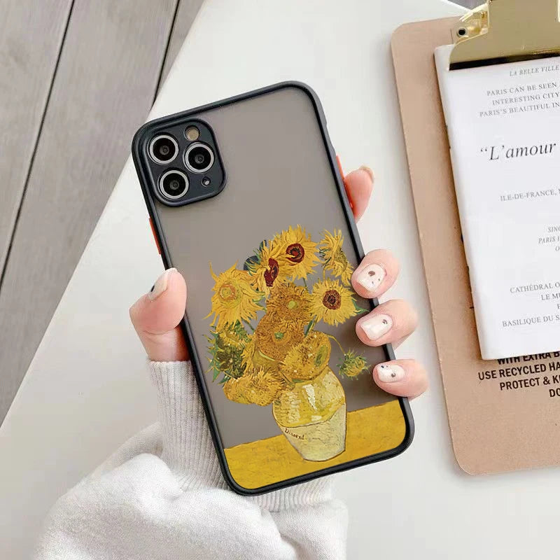 Van Gogh's frosted phone case of Sunflowers