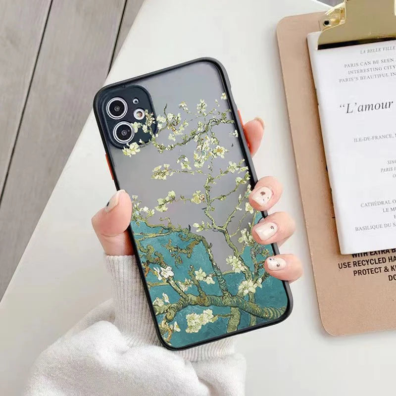 Van Gogh's frosted phone case of almond blossom