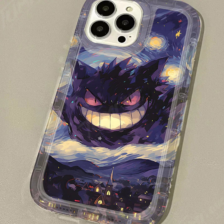 gengar iphone case with starry night backdrop