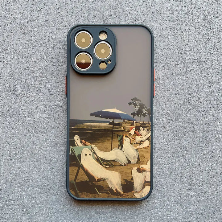 Phone case of ghosts at beach