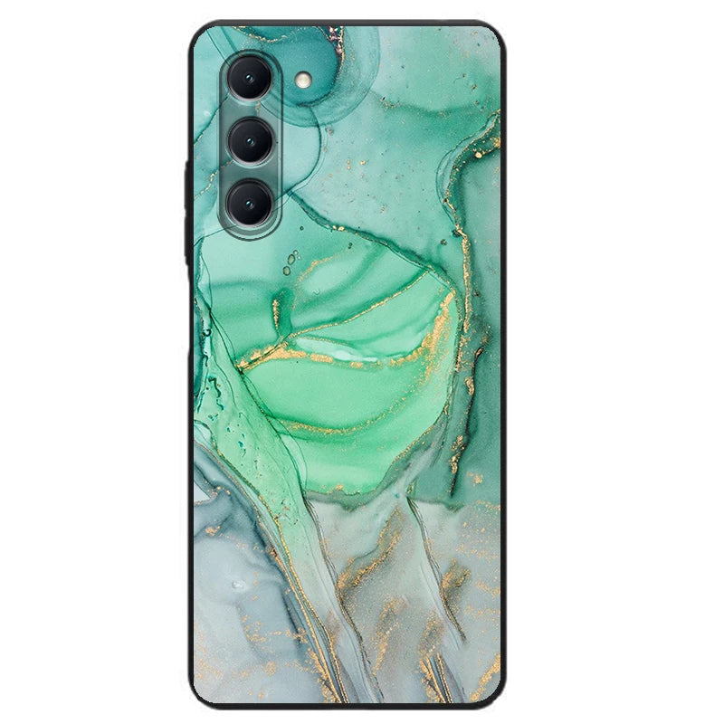 light green and gold colored marble pattern phone case