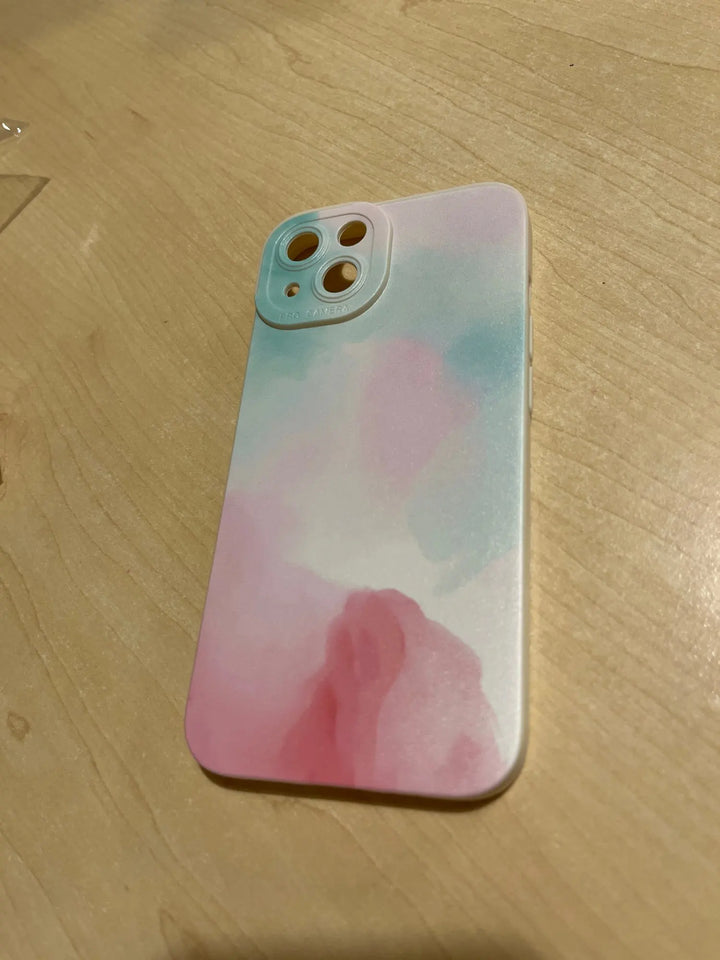 watercolor phone case with pastel color palette