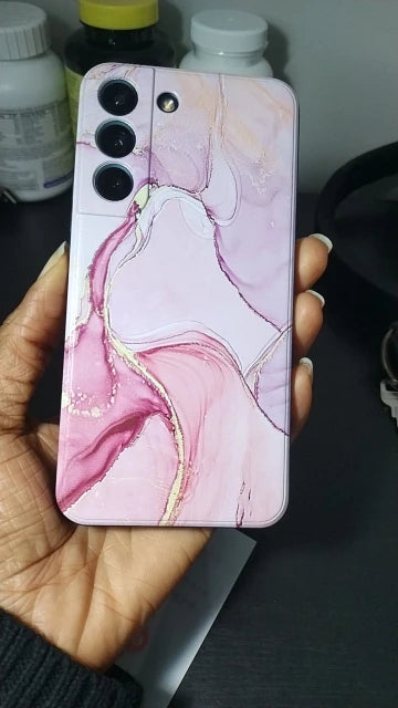 pink marble pattern phone case for Samsung 