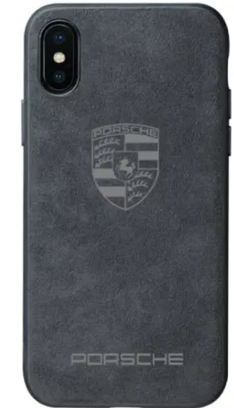 The Porsche for iPhone comes with a sleek gray case that proudly displays the Porsche logo and name engraved on the back. Inside, it features a luxurious suede microfiber lining to enhance both elegance and protection.