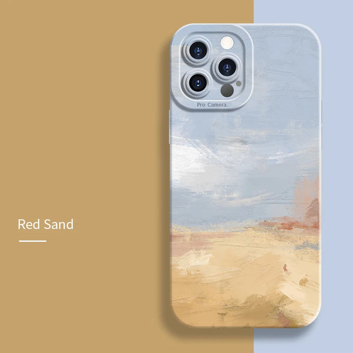 red sand inspired watercolor phone case