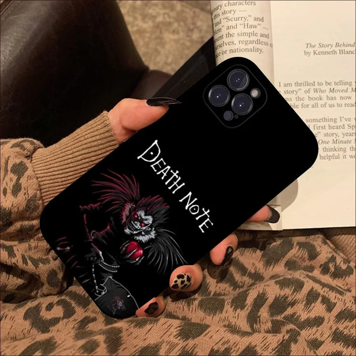 A black phone case featuring Ryuk, the Shinigami, from Death Note