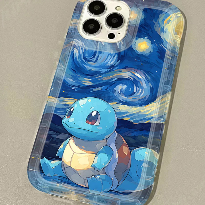 squirtle phone case with starry night background