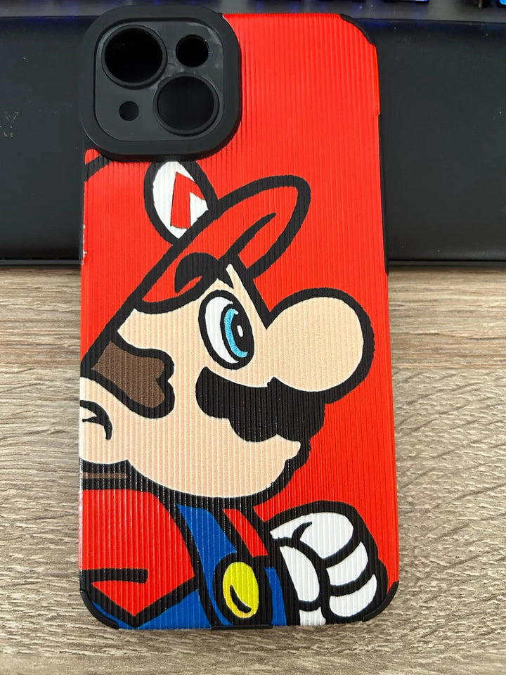 The Super Mario for iPhone case offers a protective layer with its hard plastic material and features an illustration of the iconic cartoon character with a red hat, black mustache, and white gloves, perfectly resembling the classic look of the beloved video game mascot.