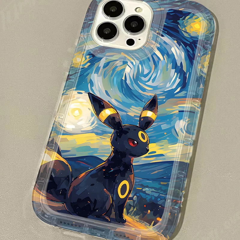 phone case of umbreon with starry night backdrop