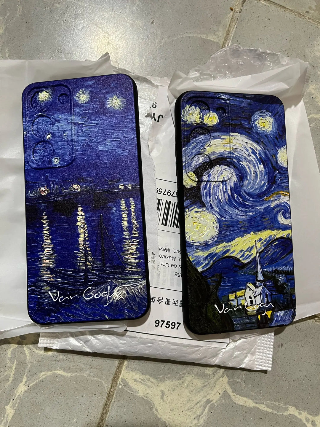 Two of Van Gogh's famous paintings as samsung cases