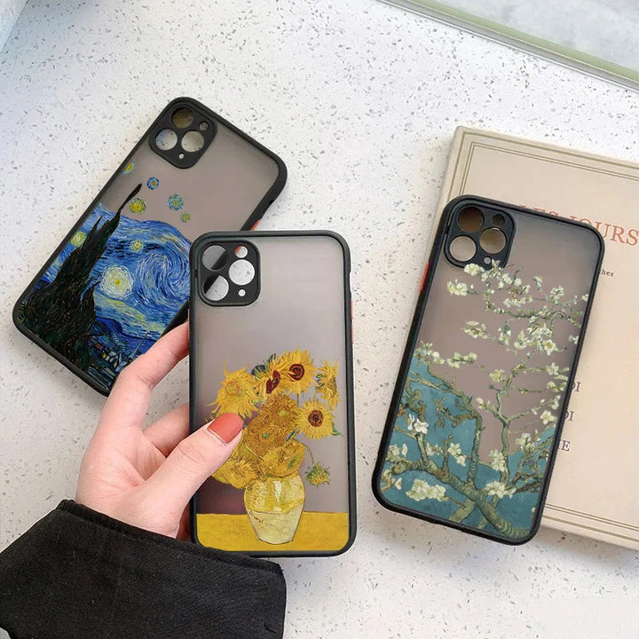 3 phone cases of van gogh paintings