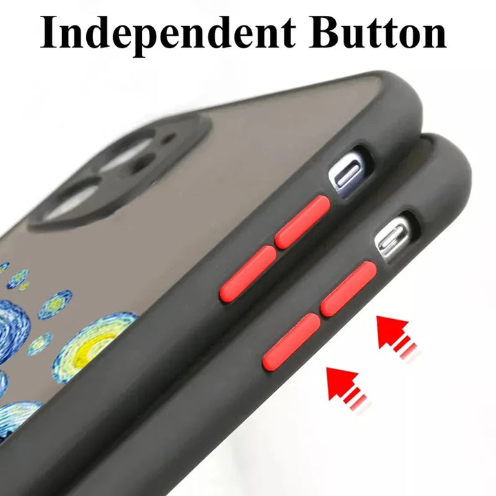 button placement of phone case