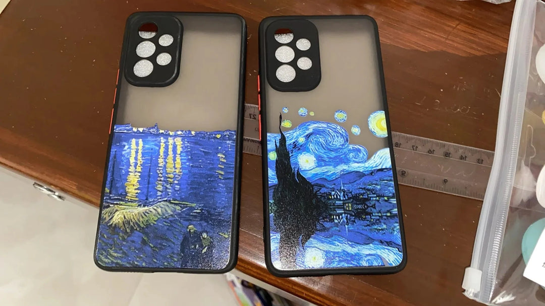 Van Gogh's frosted Samsung cases of Starry Night and The Starry Night Over the Rhône