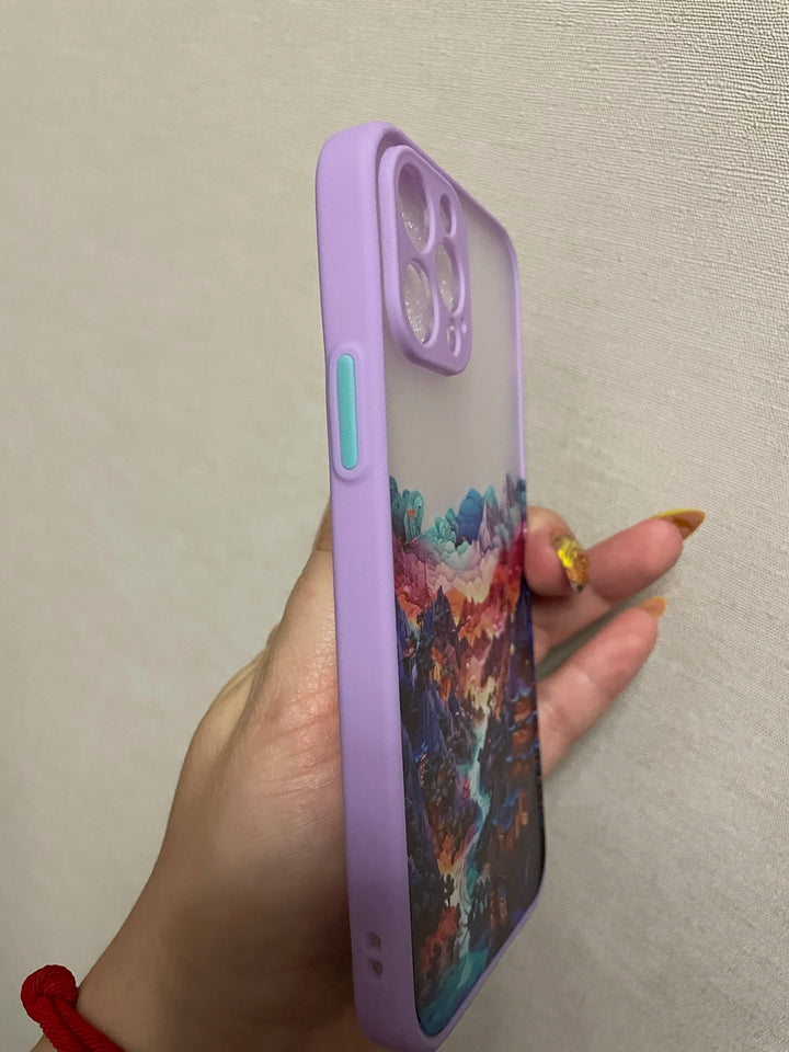 side view of purple edge phone case